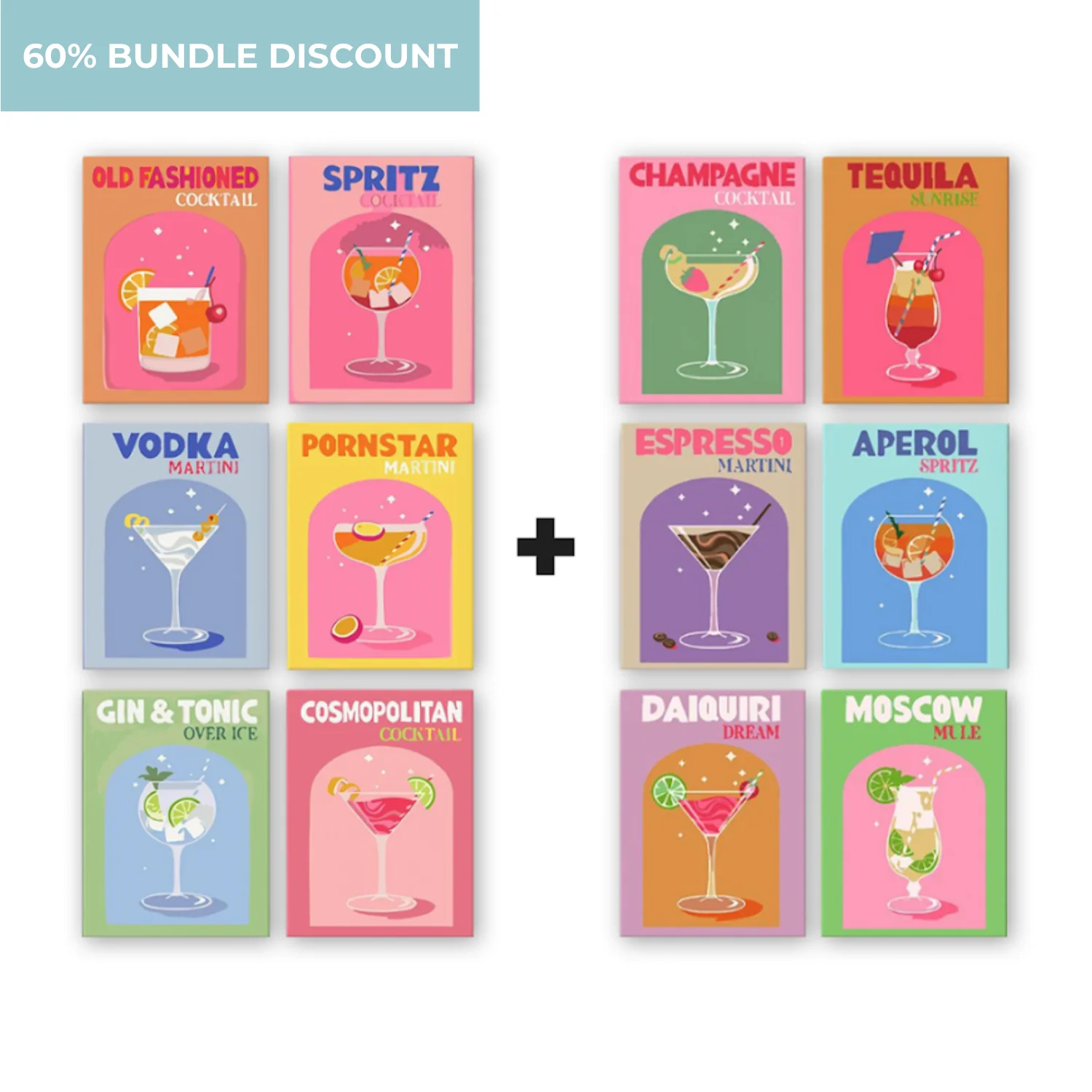 12 Mini Paintings | Colorful Cocktail Bundle - Image 15