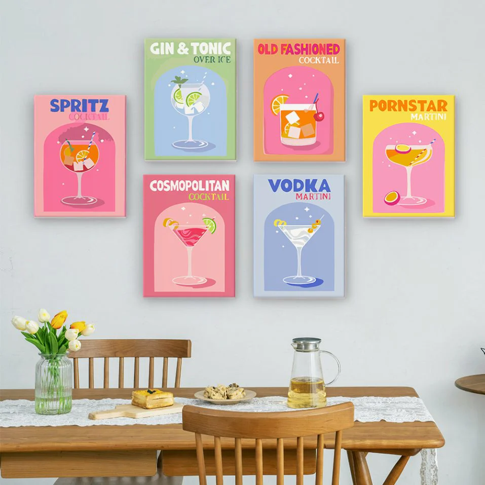 12 Mini Paintings | Colorful Cocktail Bundle - Image 2