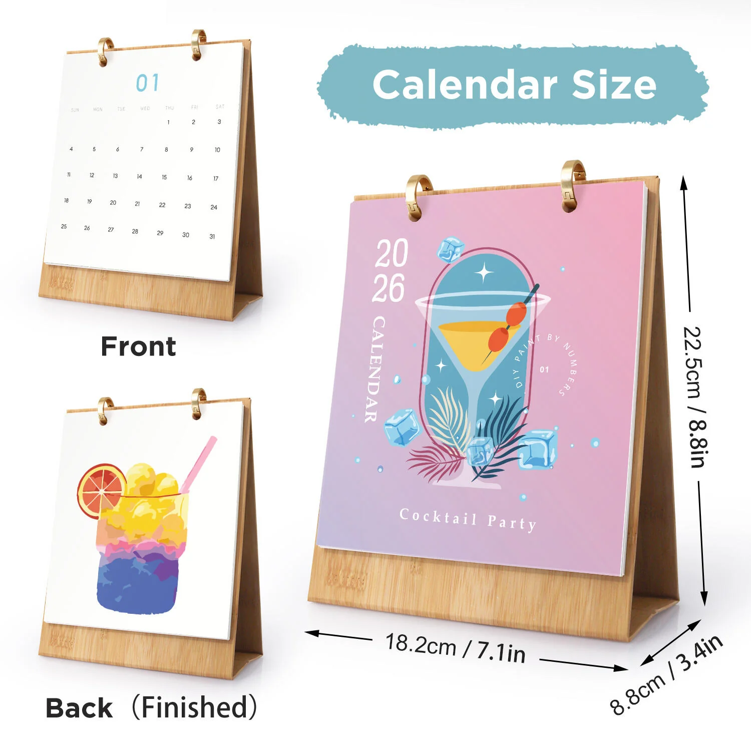 2026 Paint by Numbers desk Calendar | Cocktail Edition - Image 4