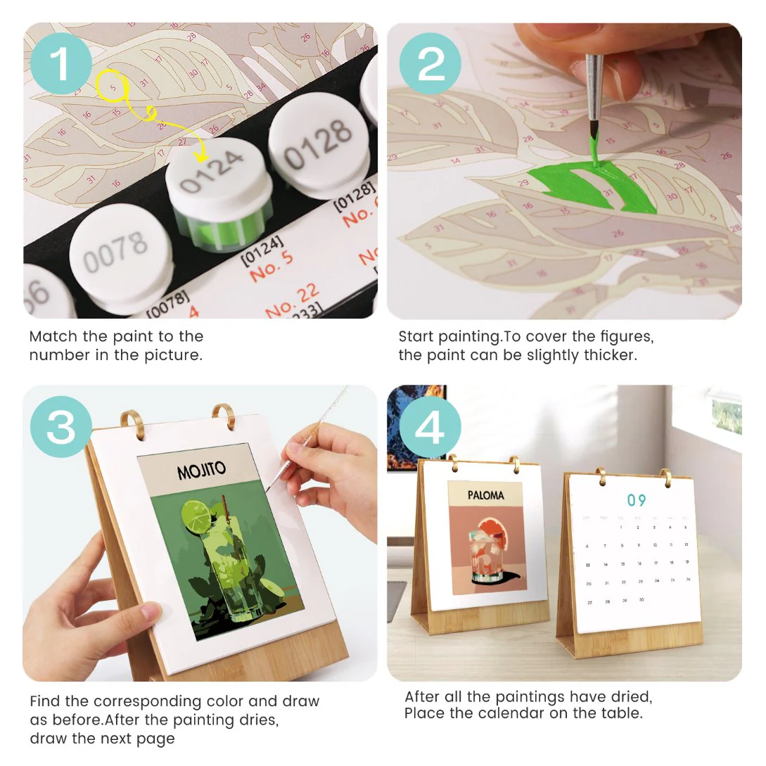 2026 Paint by Numbers desk Calendar | Deluxe Cocktail Edition - Image 12