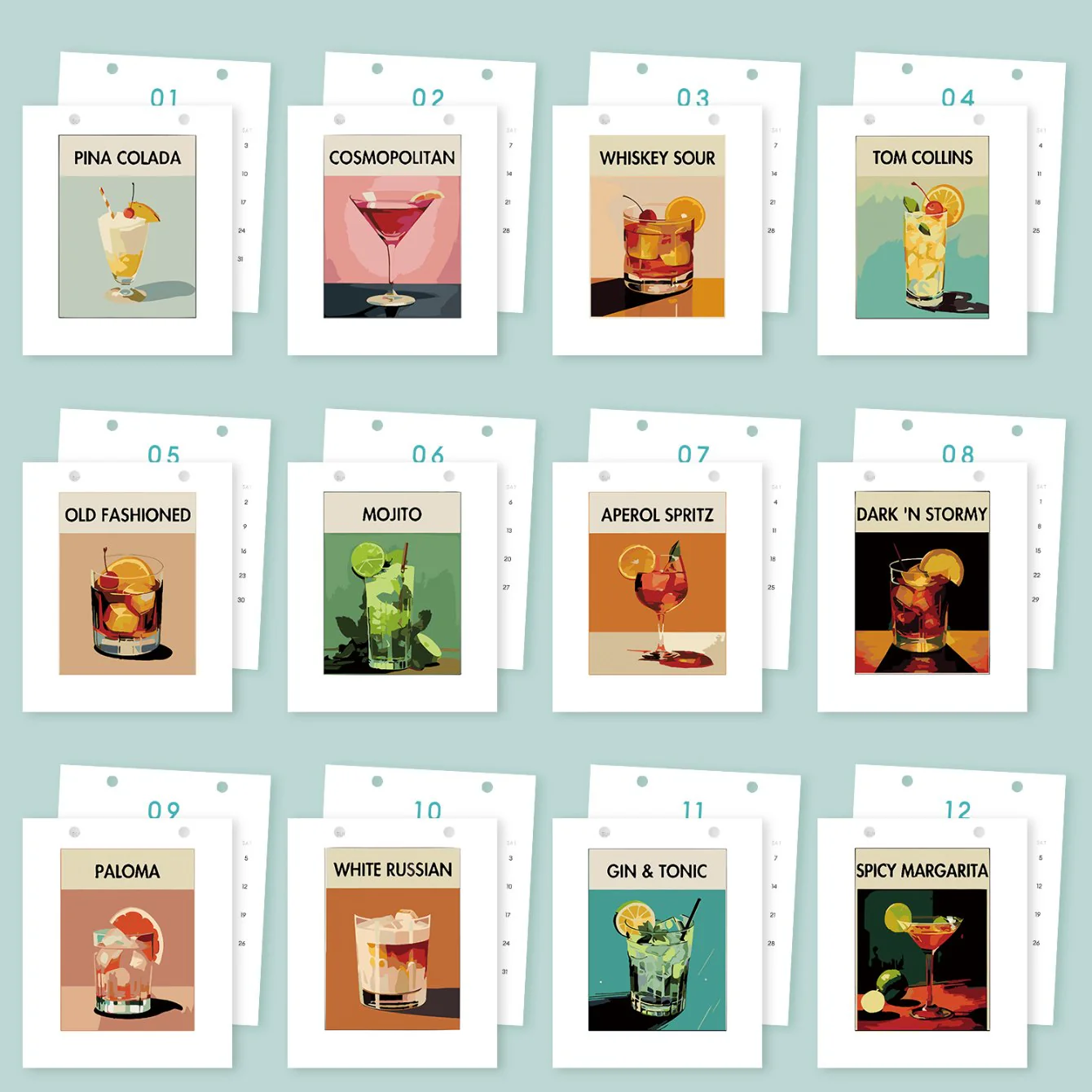 2026 Paint by Numbers desk Calendar | Deluxe Cocktail Edition - Image 7