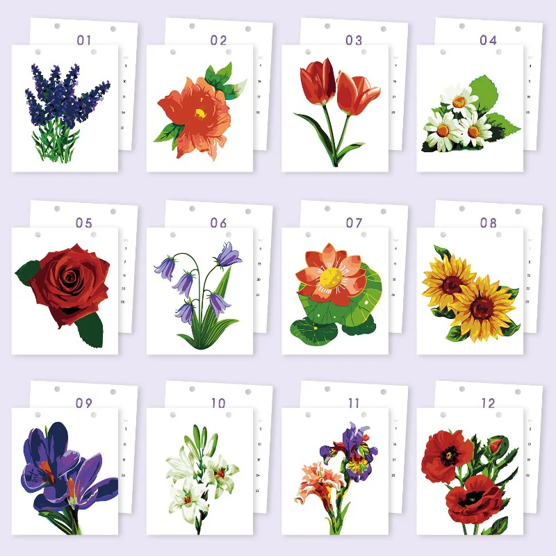 2026 Paint by Numbers desk Calendar | Flowers Edition - Image 10