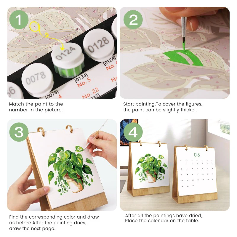 2026 Paint by Numbers desk Calendar | Plants Edition - Image 20