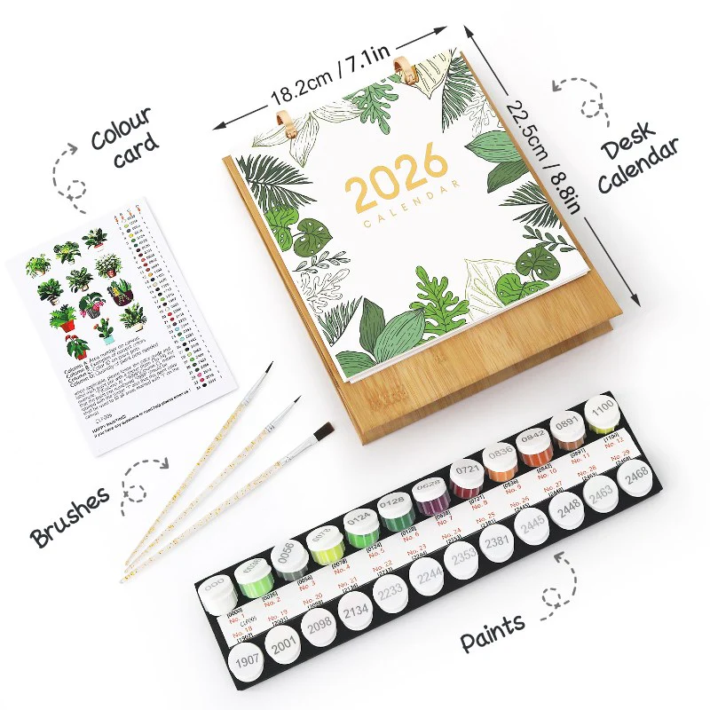 2026 Paint by Numbers desk Calendar | Plants Edition - Image 3