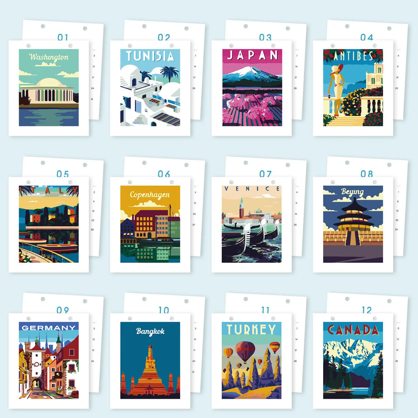 2026 Paint by Numbers desk Calendar | World trip Edition - Image 8