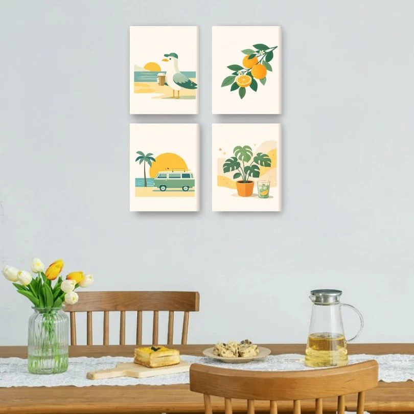 4 Mini Paintings - Sunny Escape Set - Image 2