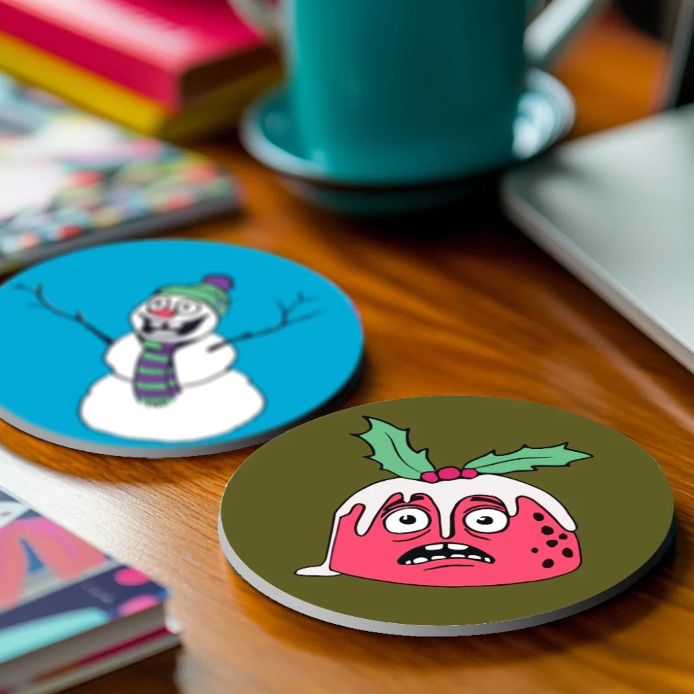 4 Paint by Number Coasters – Crazy Christmas Set - Image 5