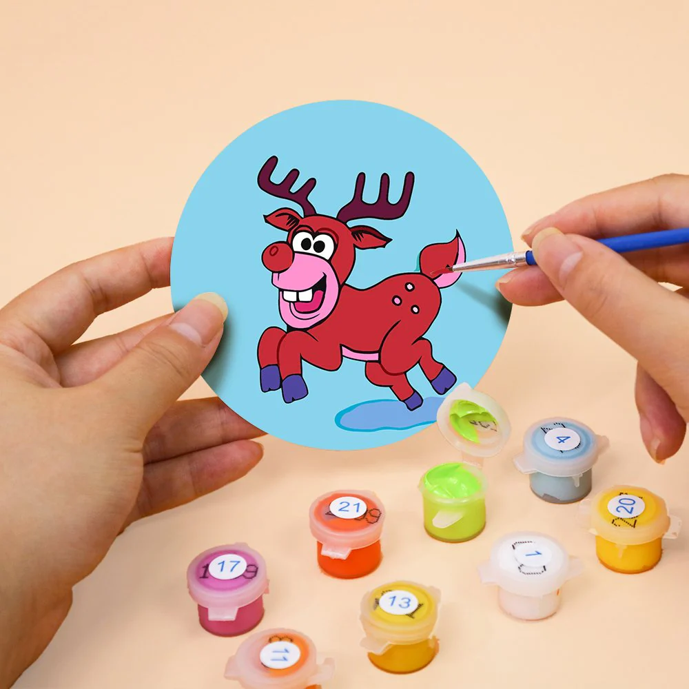 4 Paint by Number Coasters – Crazy Christmas Set - Image 8