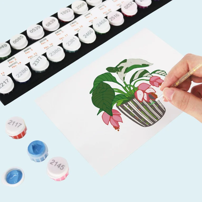 5 Postcards – Houseplants Set | Paint by Number - Image 3