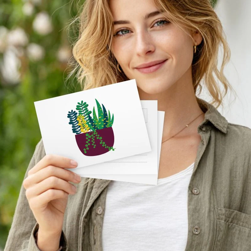 5 Postcards – Houseplants Set | Paint by Number - Image 5