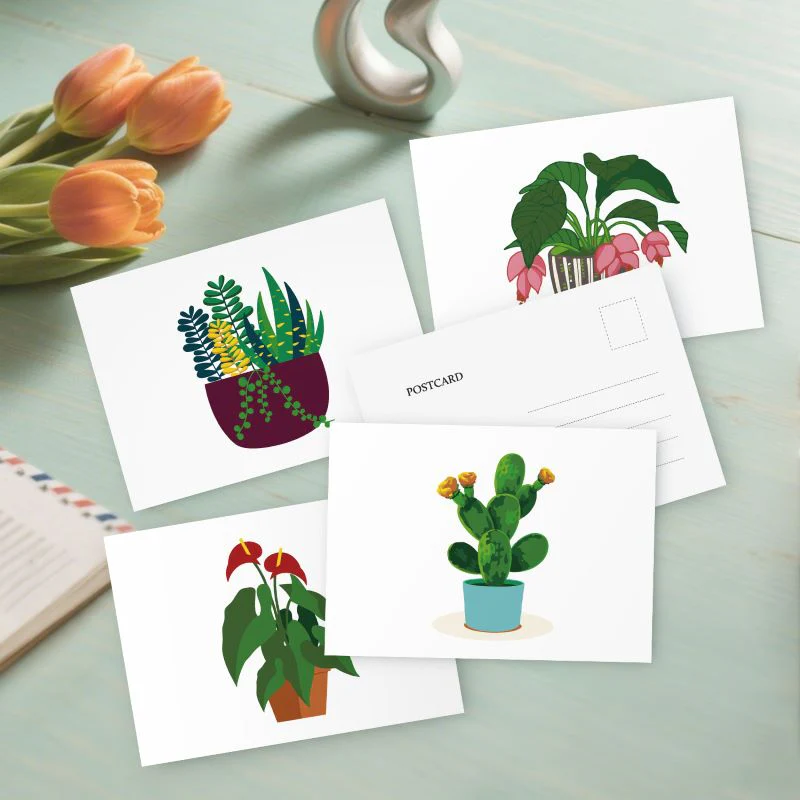 5 Postcards – Houseplants Set | Paint by Number - Image 7
