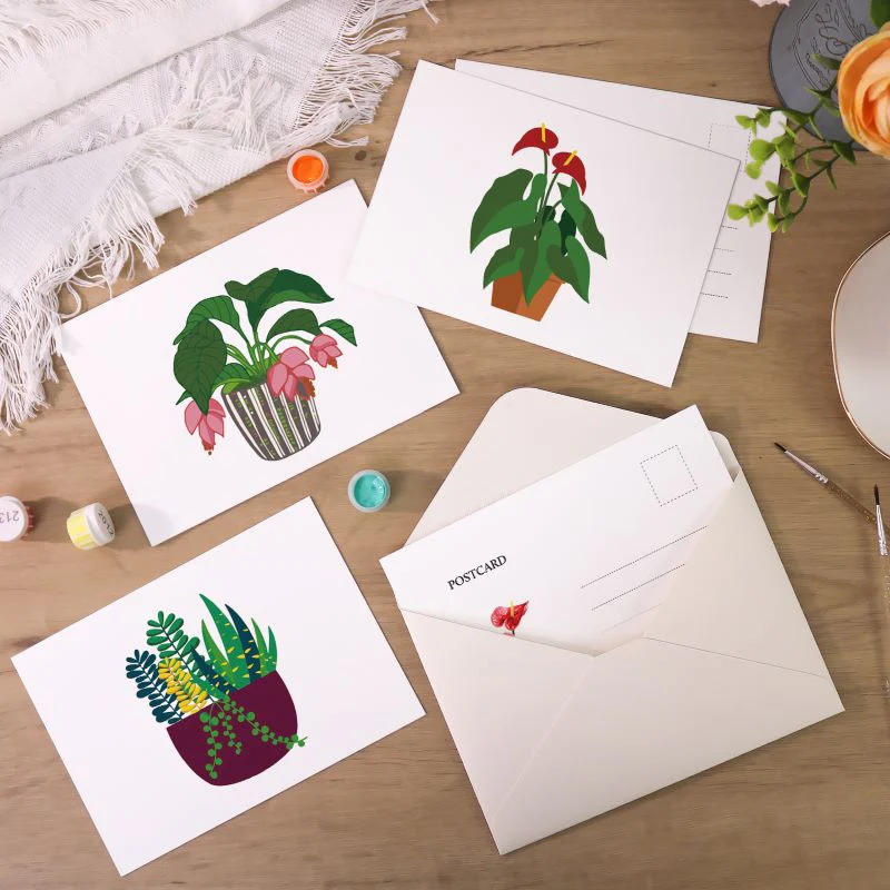5 Postcards – Houseplants Set | Paint by Number - Image 8