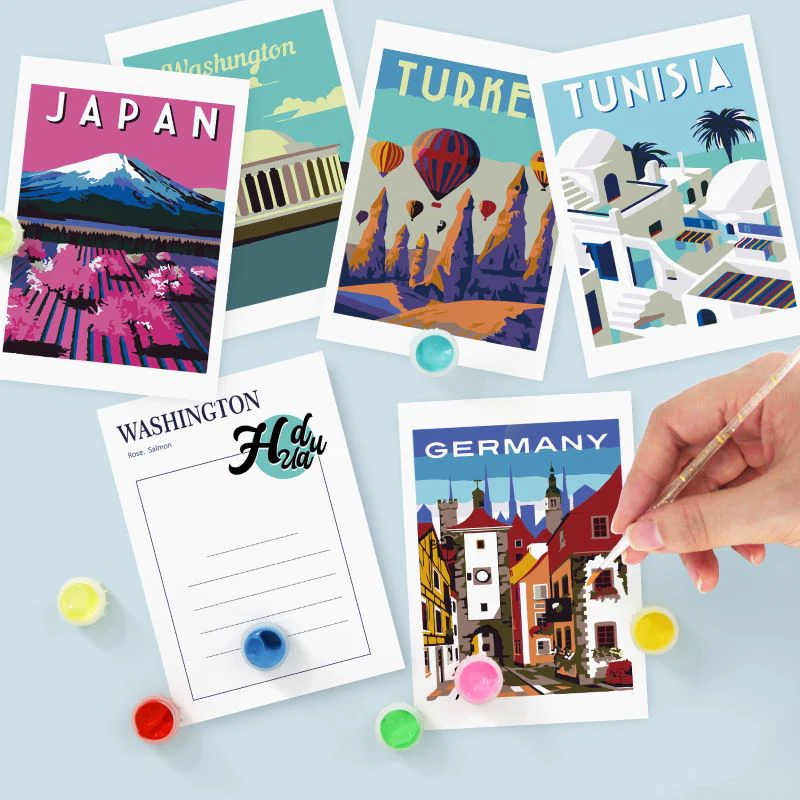 5 Postcards – World trip Set | Paint by Number - Image 3