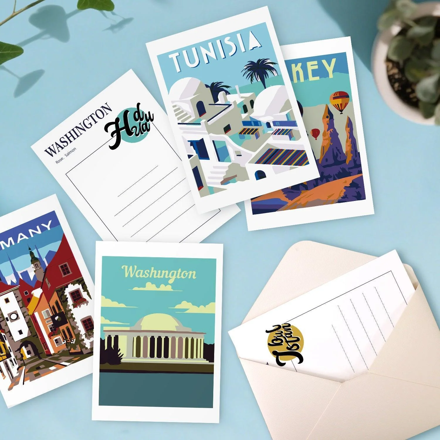 5 Postcards – World trip Set | Paint by Number - Image 7