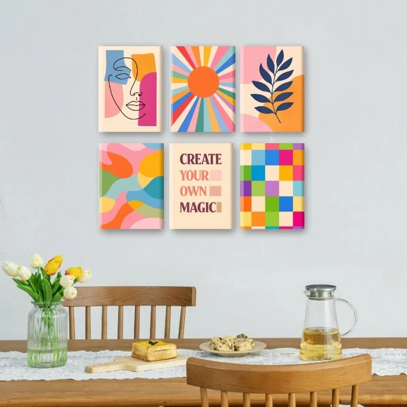 6 Mini Paintings - Abstract Harmony Set - Image 2