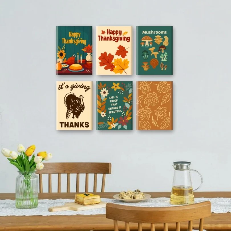 6 Mini Paintings -  Autumn & Thanksgiving Set - Image 2
