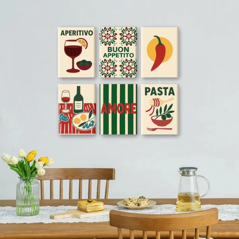 6 Mini Paintings - Buon Appetito Set - Image 2