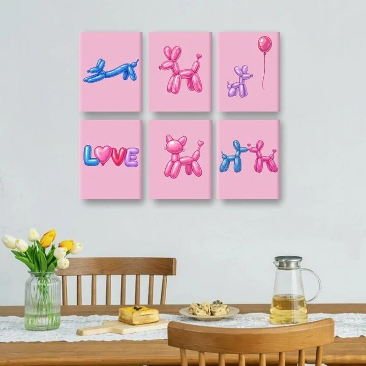 6 Mini Paintings - Balloon Animals Set - Image 2