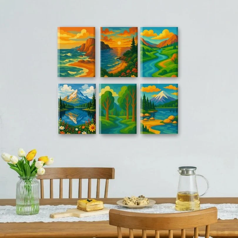 6 Mini Paintings - Beautiful Landscapes Set - Image 2