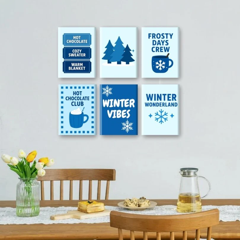 6 Mini Paintings | Blue Christmas Set - Image 2