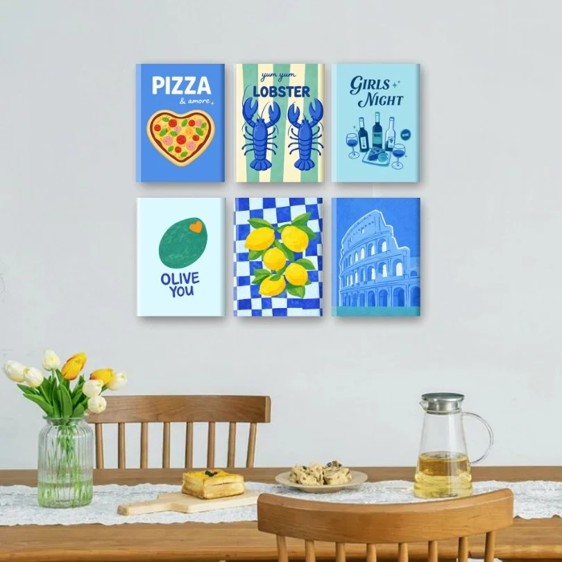 6 Mini Paintings - Blue Italy Set - Image 2