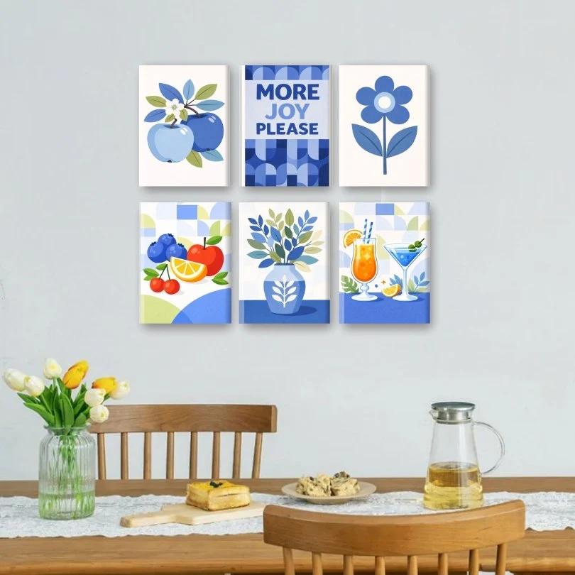 6 Mini Paintings - Blue Moments Set - Image 2