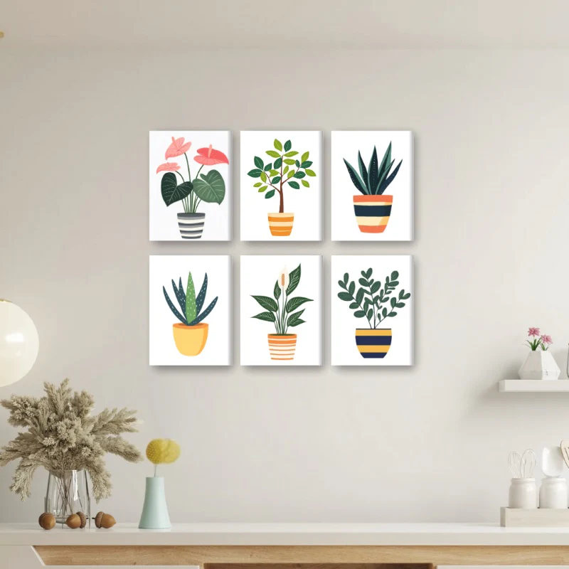 6 Mini Paintings - Botanic Plants Set - Image 2