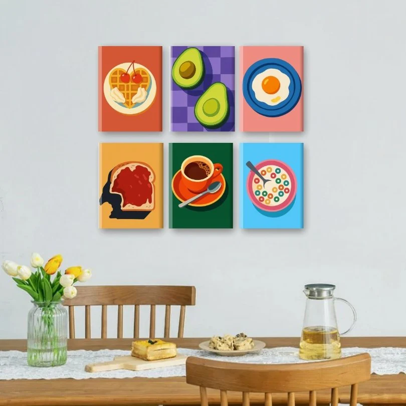 6 Mini Paintings - Breakfast & Coffee Set - Image 2