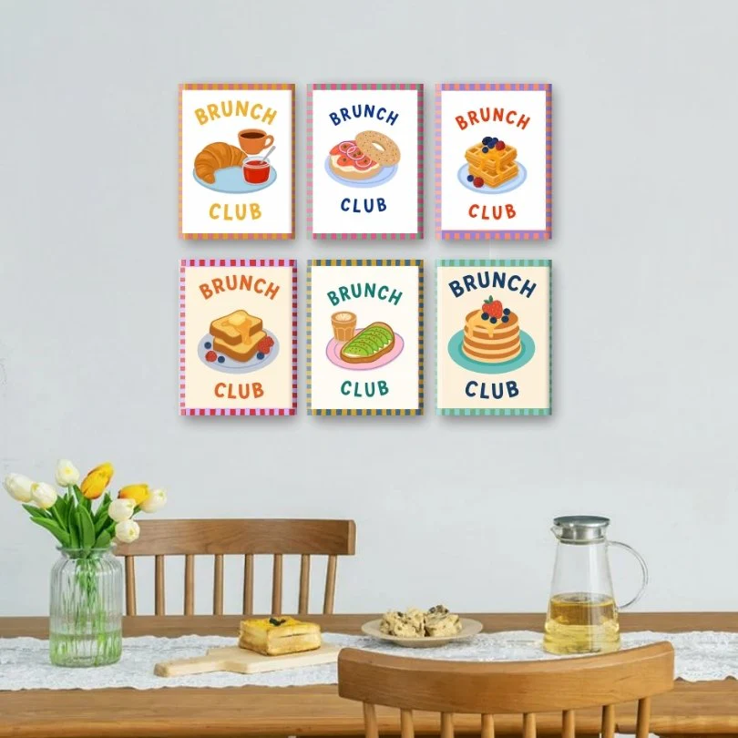 6 Mini Paintings - Brunch Club Set - Image 2