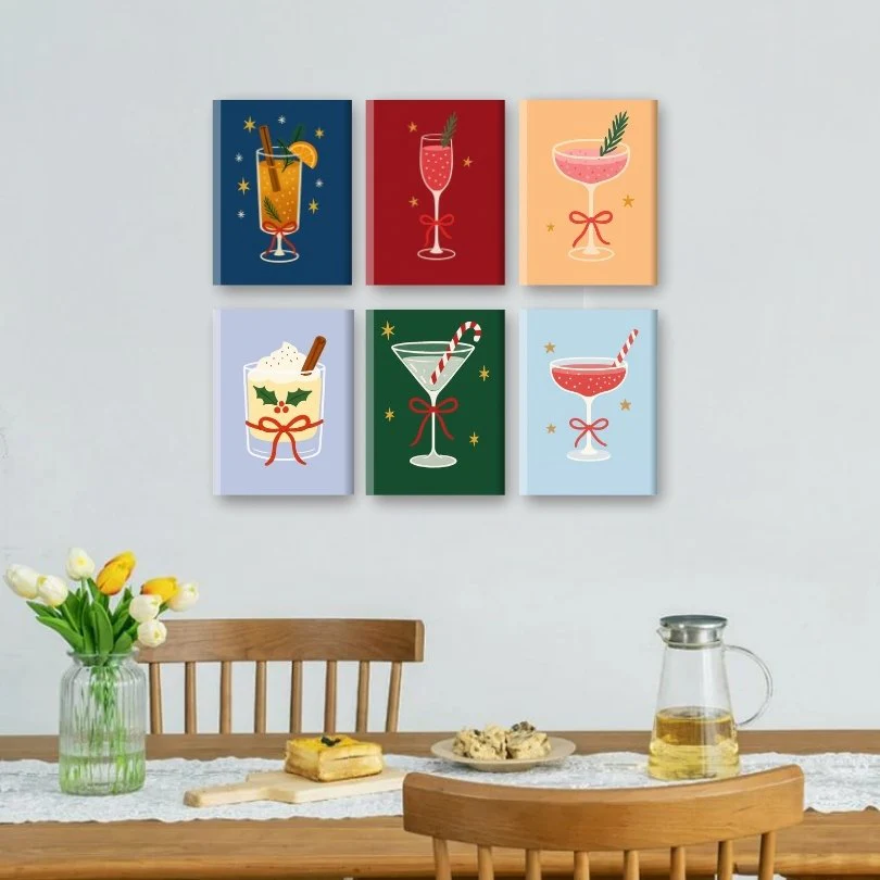 6 Mini Paintings - Classic Christmas Cocktails Set - Image 2