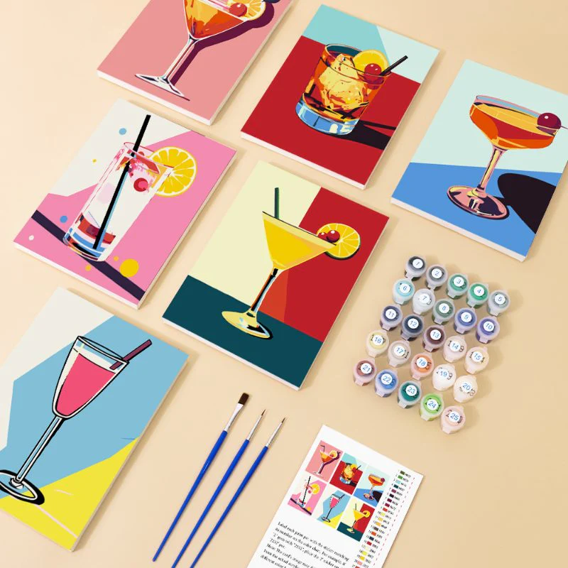 6 Mini Paintings - Classy Cocktail Set - Image 4