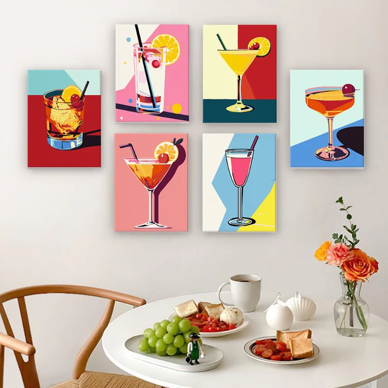 6 Mini Paintings - Classy Cocktail Set - Image 5