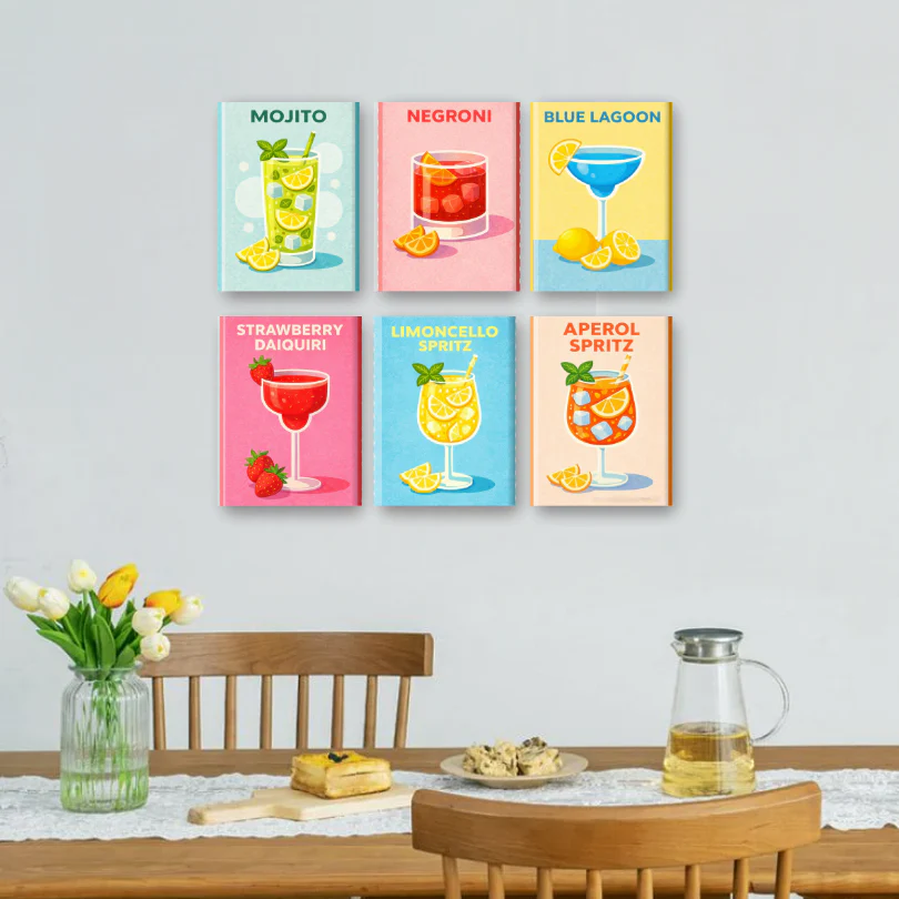 6 Mini Paintings - Cocktail Classics Set - Image 2