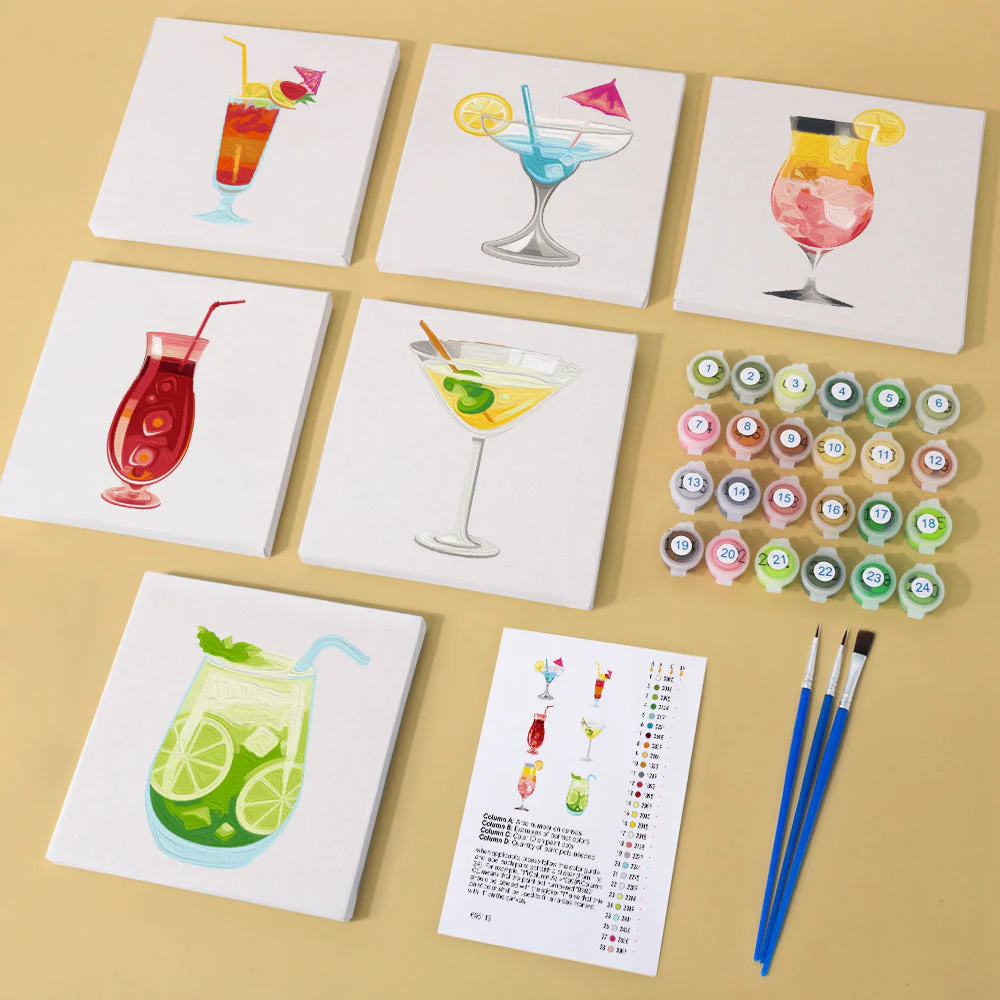 6 Mini Paintings - Cocktail Set - Image 6