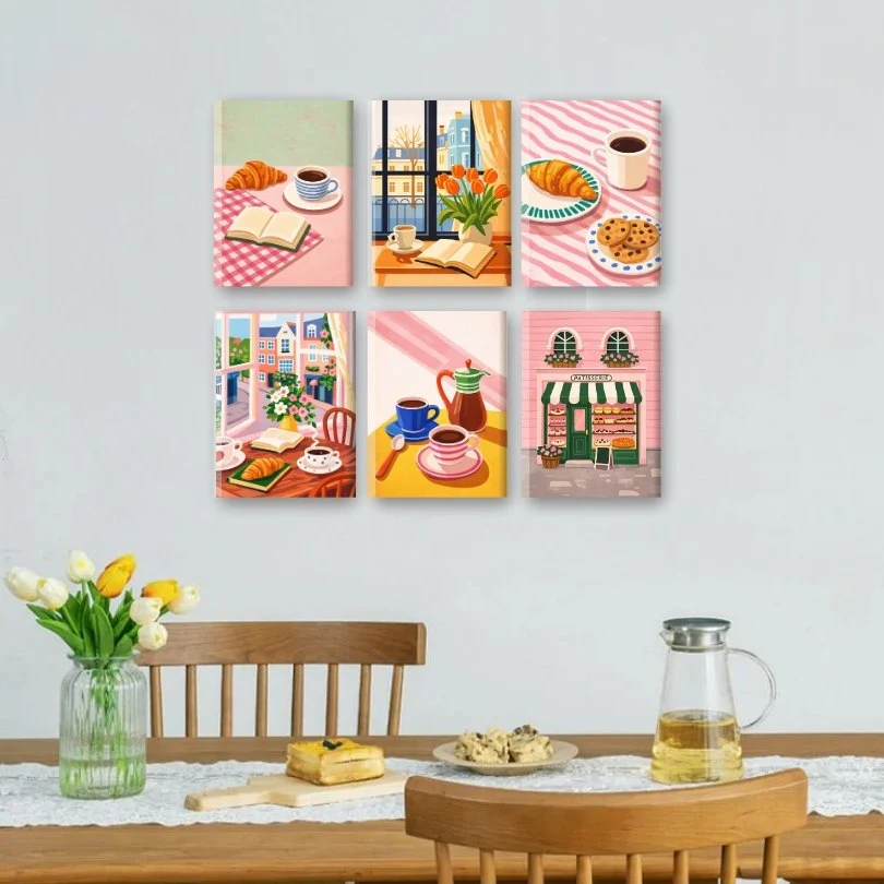 6 Mini Paintings - Coffee Moments Set - Image 2