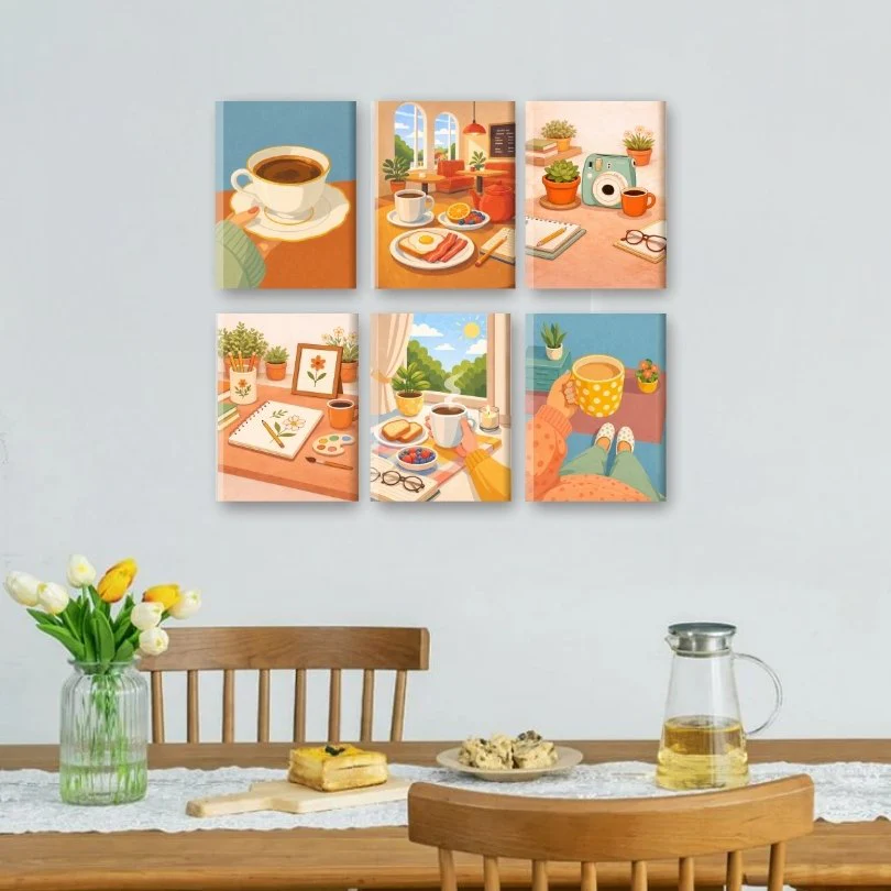 6 Mini Paintings - Coffee Rituals Set - Image 2
