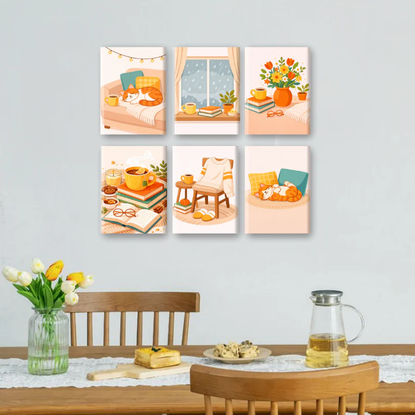 6 Mini Paintings - Coffee & Tea Moments Set - Image 2