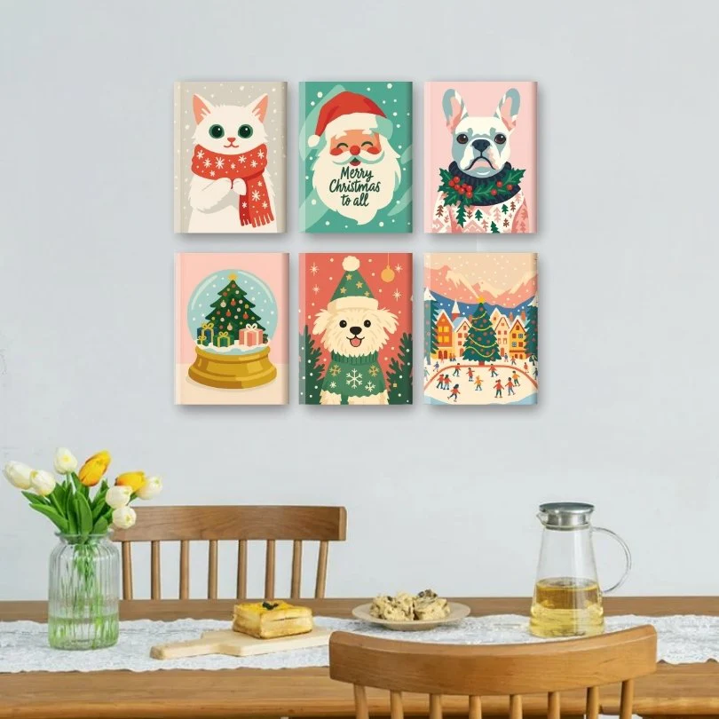 6 Mini Paintings - Cold Christmas Set - Image 2