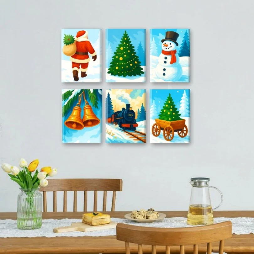 6 Mini Paintings | Colorful Christmas Set - Image 2