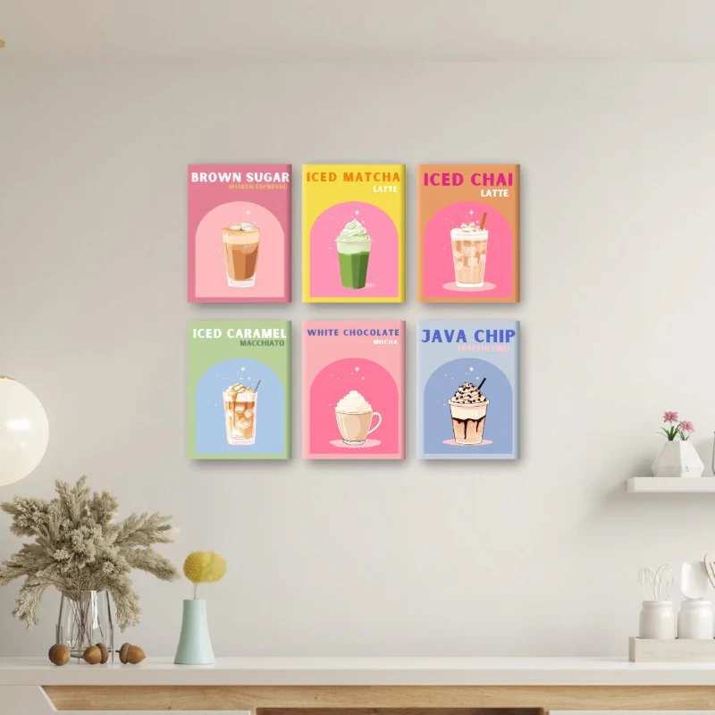 6 Mini Paintings - Colorful Coffee Deluxe Set - Image 2