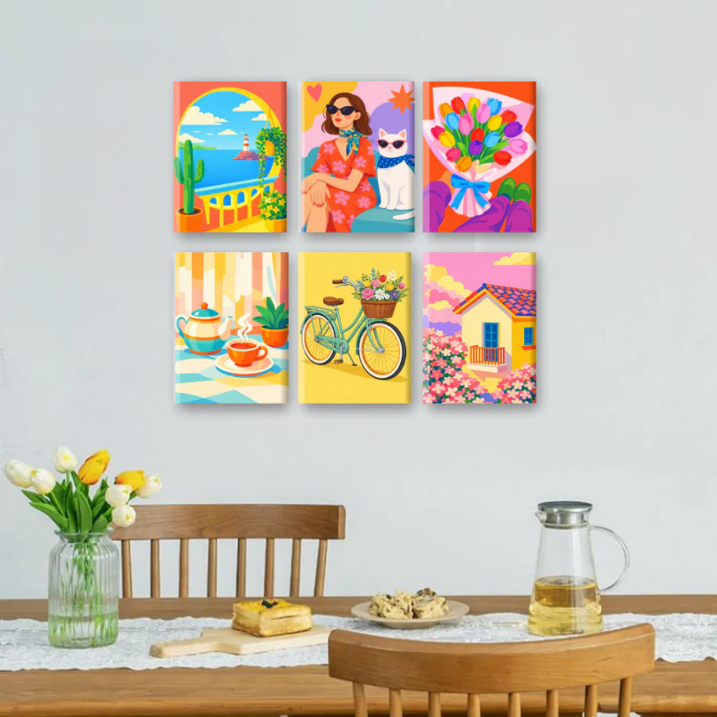 6 Mini Paintings - Colorful Days Set - Image 2