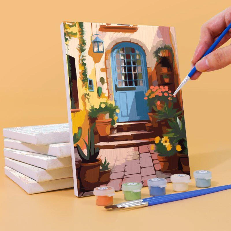 6 Mini Paintings - Colorful Doors Set - Image 5