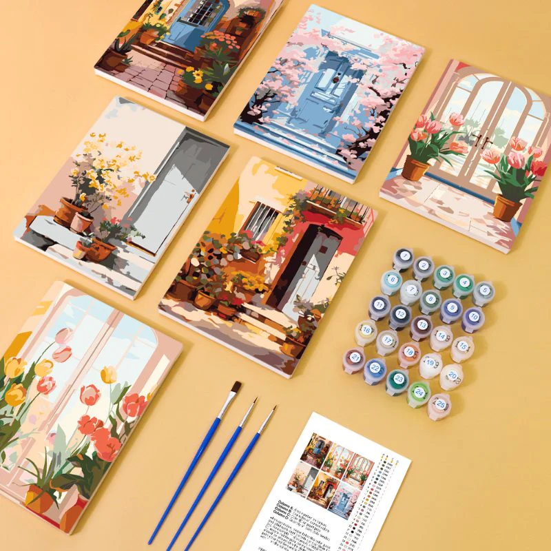 6 Mini Paintings - Colorful Doors Set - Image 6
