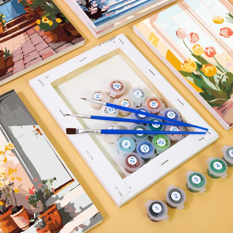 6 Mini Paintings - Colorful Doors Set - Image 7