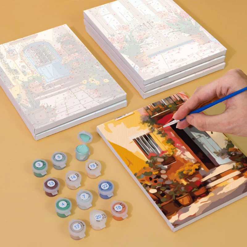 6 Mini Paintings - Colorful Doors Set - Image 8