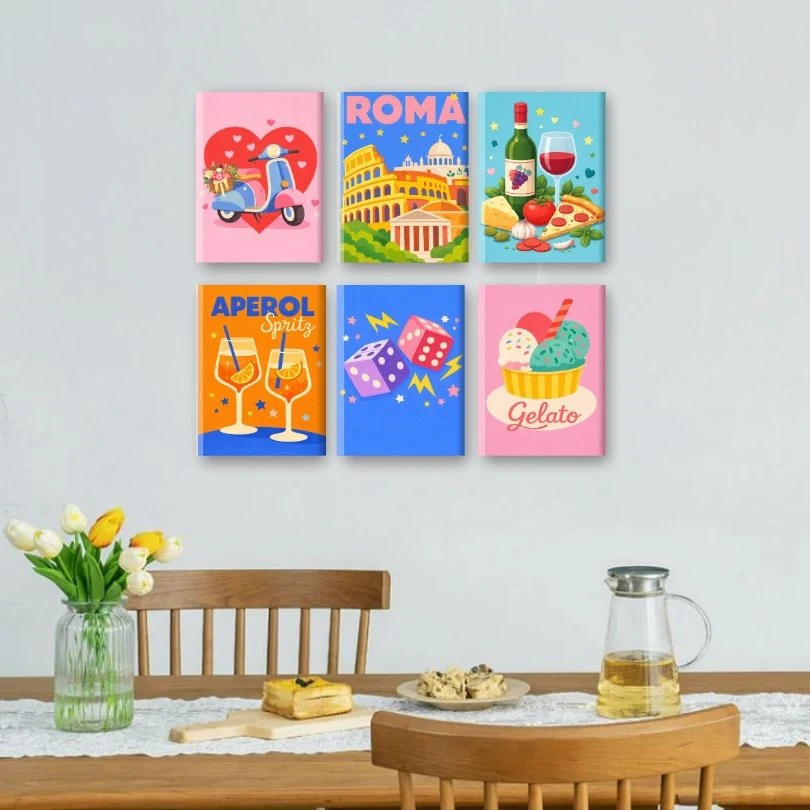 6 Mini Paintings - Colorful Italy Set - Image 2