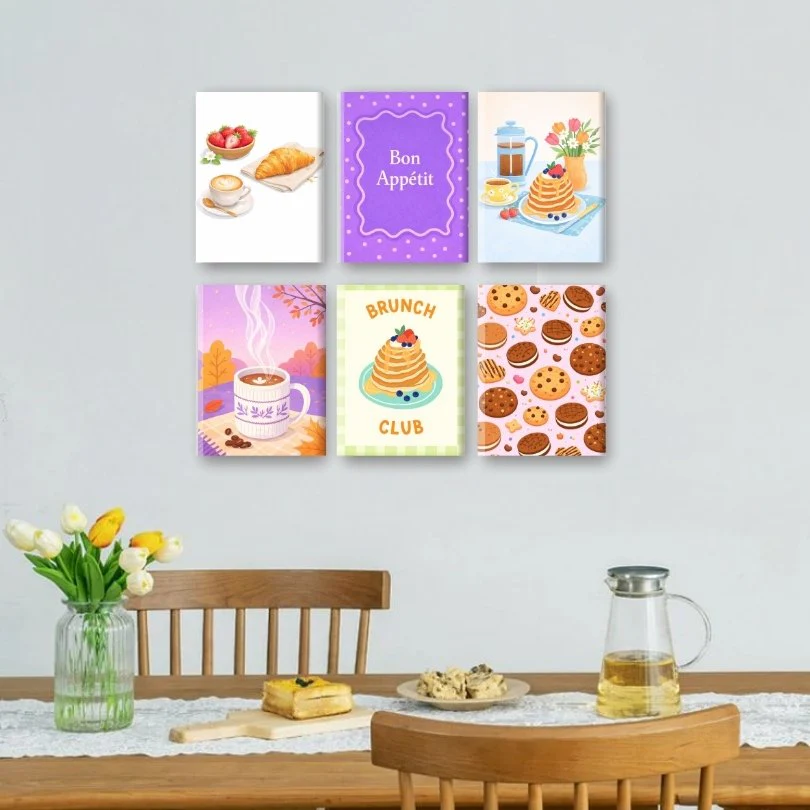 6 Mini Paintings - Sweet Breakfast Set - Image 2