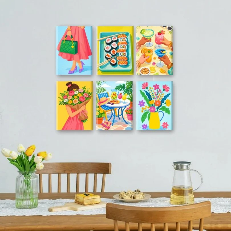 6 Mini Paintings - Colorful Spring Set - Image 2