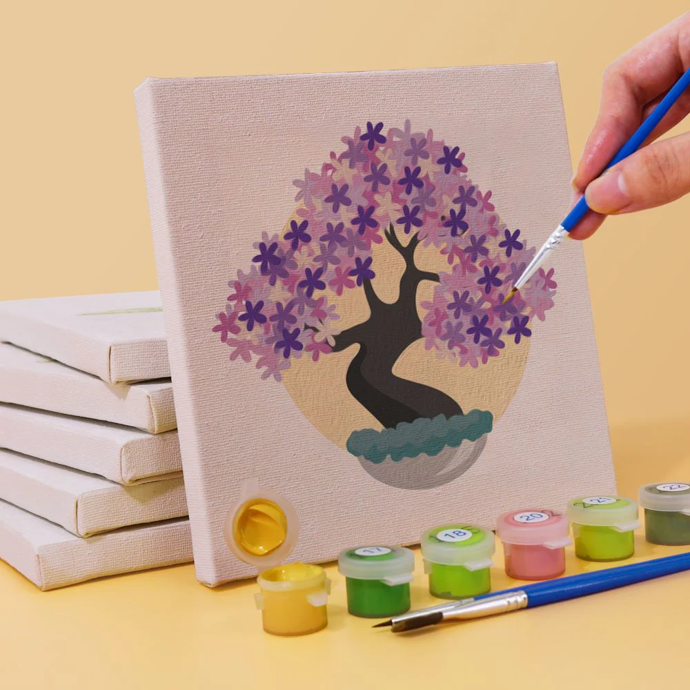 6 Mini Paintings - Colorful Trees Set - Image 6