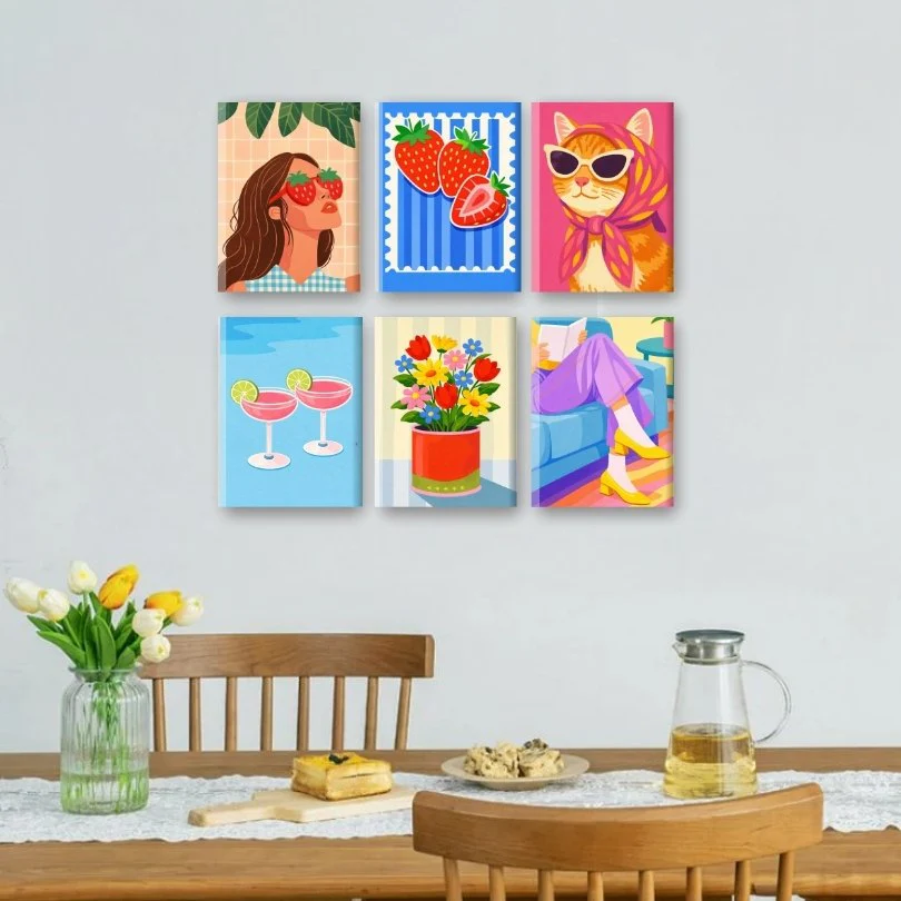 6 Mini Paintings - Colorfull Pop Set - Image 2